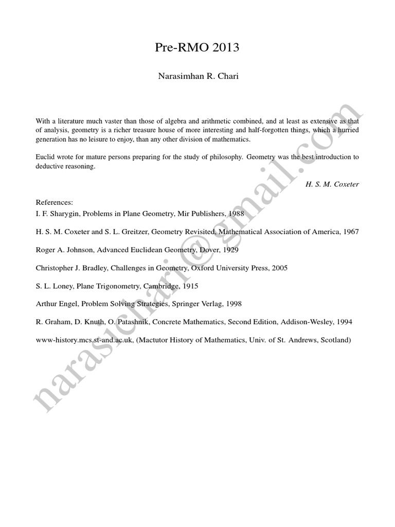Pre-Rmo (2013 | PDF | Square Root | Mathematics