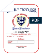 Documento 1er grado clase D con datos de alumnos Cusco 2023