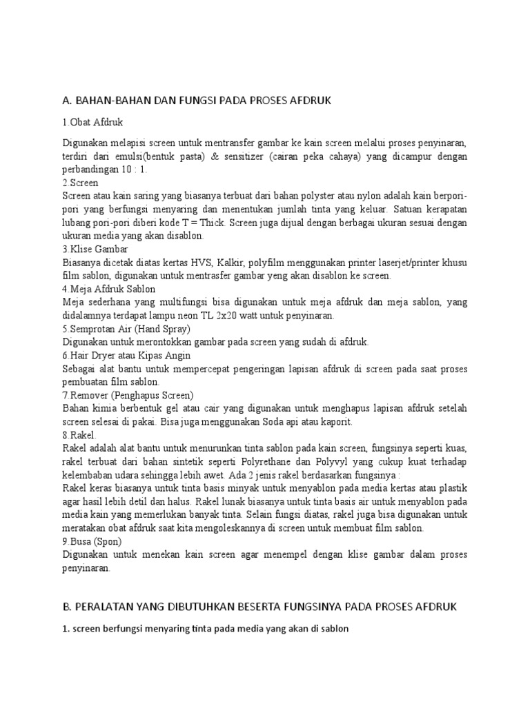 Afdruk Pada Screen | PDF
