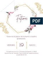 Invitación Vertical de Boda Imprimible Elegante Floral Dorado PDF