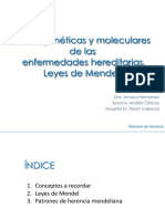 Bases Geneticas y Moleculares de Las Enfermedades Hereditarias. Leyes de Mendel PDF
