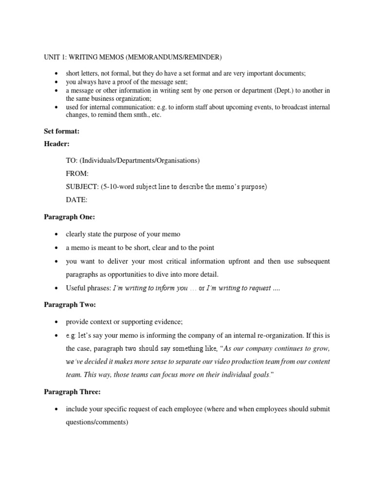 Effective Memo Writing Guide | PDF | Memorandum | Business