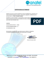 Certificado de trabajo en telecomunicaciones e instalación de redes