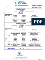 Premios Mayores Del Sorteo de Loteria Nacional Sábado 22 4 23 PDF