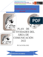 Plan de actividades del área de comunicación I.E. Manuel Gonzales Prada 2022