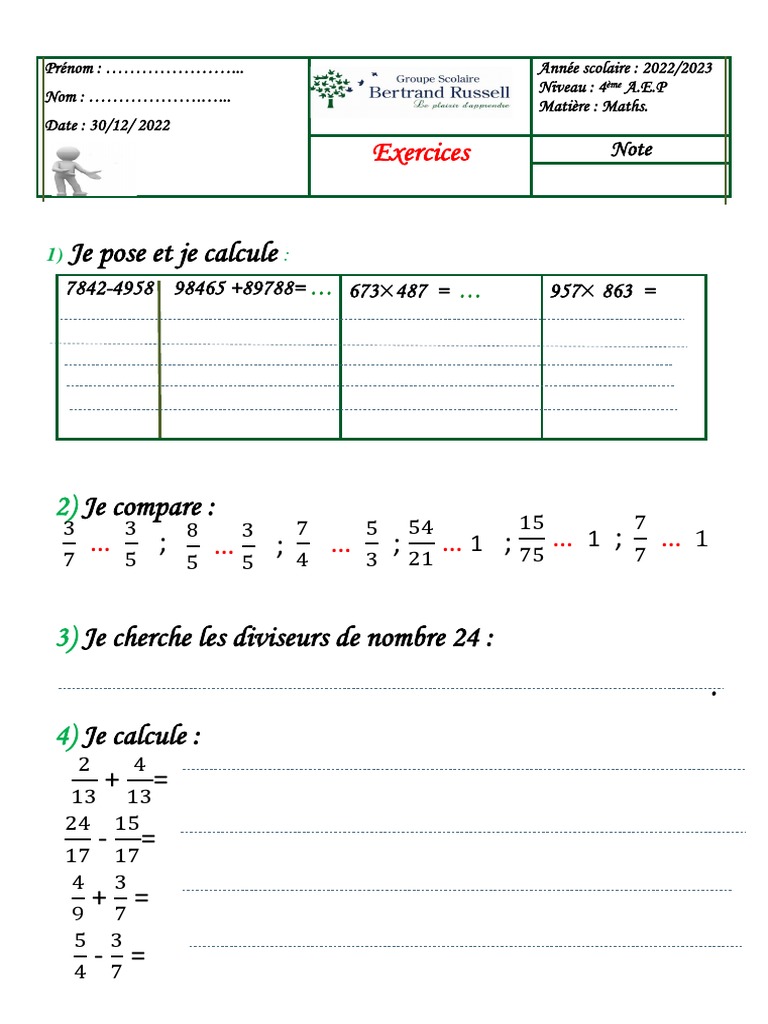 Exercice De Math Cm1 Imprimer Exercices De Maths Cm1 Pdf 1024x768