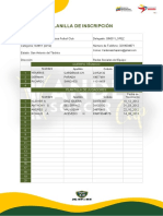 Planilla de Inscripción Andes Soccer Cup