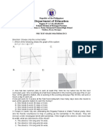 Pre Test G8 Mathematics Second Quarter