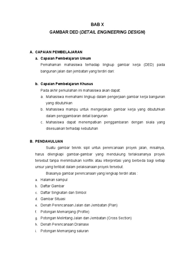 Gambar DED untuk Proyek Jalan dan Jembatan | PDF | Teknologi & Rekayasa