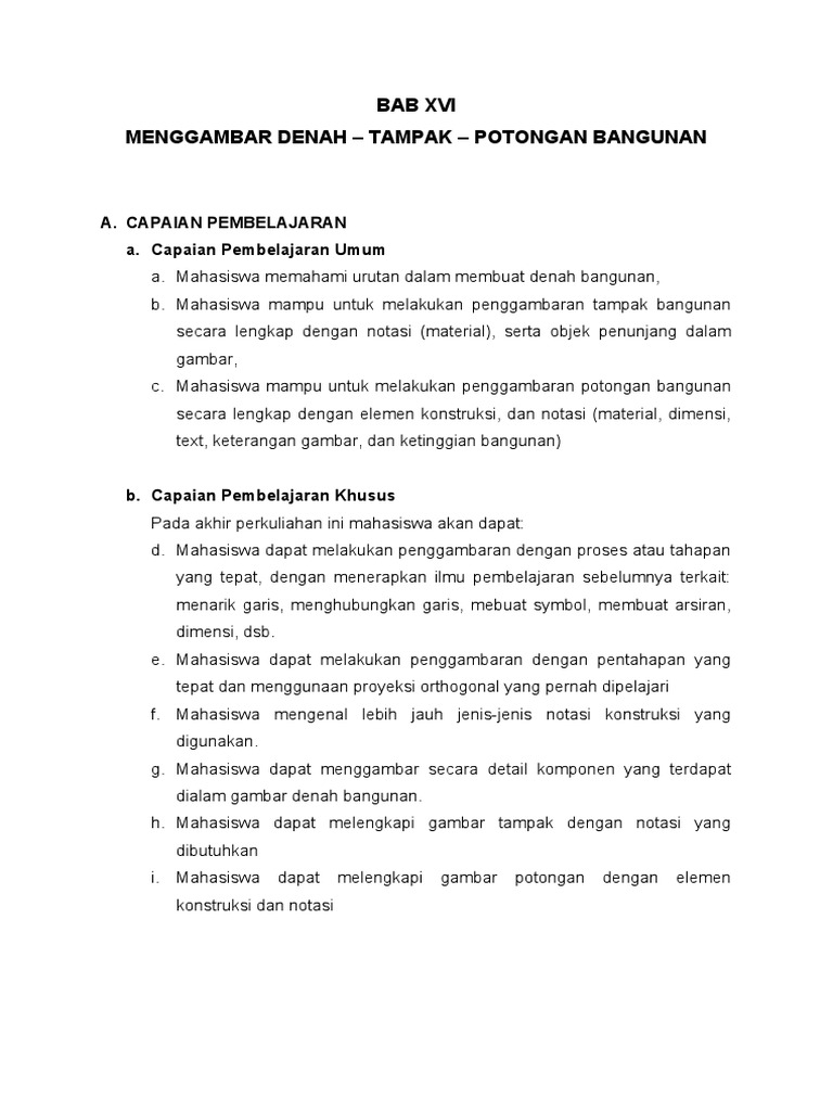 Denah Tampak Potongan Bangunan | PDF