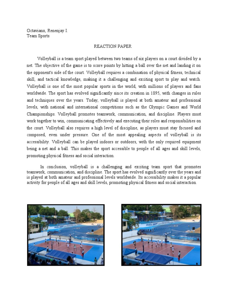 Reflection Daw PDF Volleyball Sports