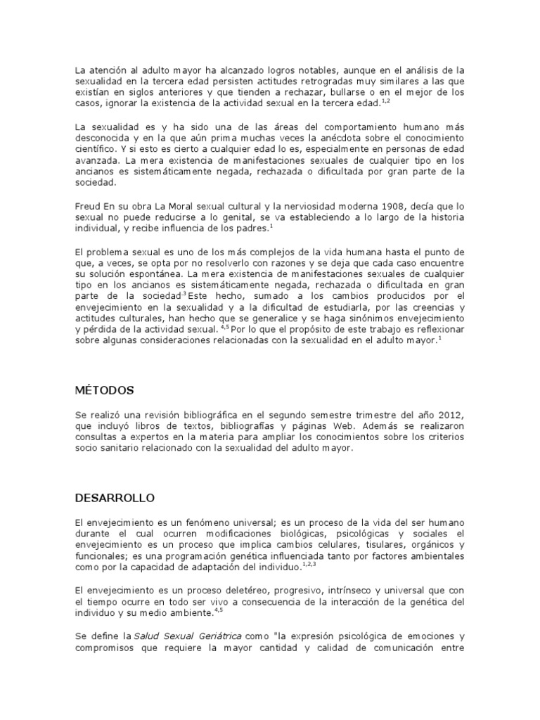 Sexualidad en la Tercera Edad | PDF | Vejez | La sexualidad humana