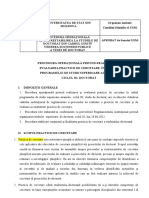 Procedura Operațională Privind Desfășurarea Și Evaluarea Practicii de Cercetare