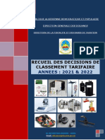 Recueil Des Decisions de Classement Traifaire 2023 PDF