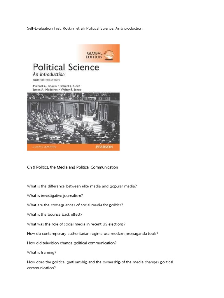 Self Evaluation Questions Chapter 09 | PDF | Politics | Self-Improvement
