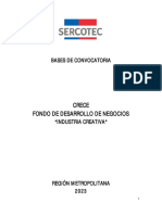 Bases de Convocatoria Crece 2023 - Metropolitana - Industria Creativa1