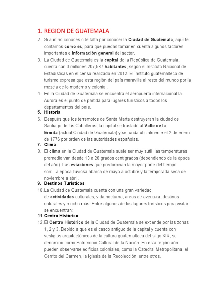 Region de Guatemala | PDF | Guatemala