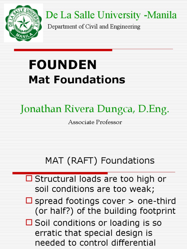 Design Principles of Mat Foundations | PDF
