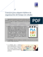 Consejos Organizacion Del Tiempo de Estudio PDF