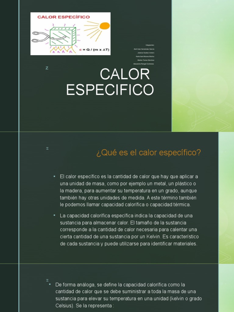 Calor Específico: Definición y Ejemplos | PDF | Calor | Capacidad ...