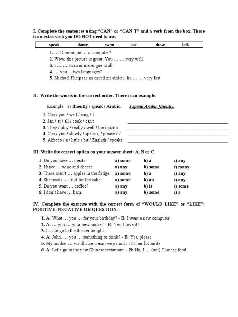 EXERCISES TEST 1, A1.2 Units 10 - 12 | PDF