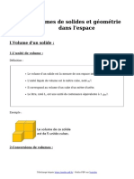 Volumes de Solides Et Geometrie Dans L Espace Cours de Maths en 6eme A Telecharger en PDF