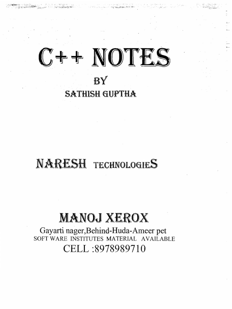 C++ Notes 1-311 | PDF