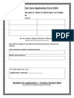 Stars in Their Eyes Application Form 2023