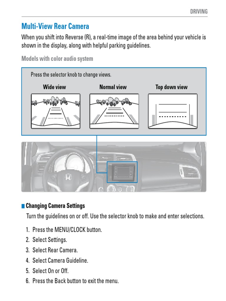 Honda Fit Rear Camera Features Guide | PDF | Computers | Technology ...