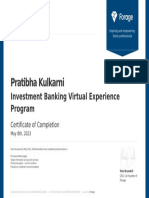 Updated Certificate of Investment Banking