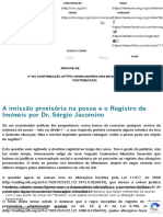 A Imissão Provisória Na Posse e o Registro de Imóveis Por Dr. Sérgio Jacomino - ANOREG