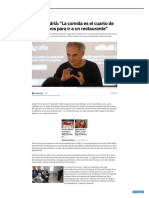 Ferran Adrià - La Comida Es El Cuarto de Los Motivos para Ir A Un Restaurante