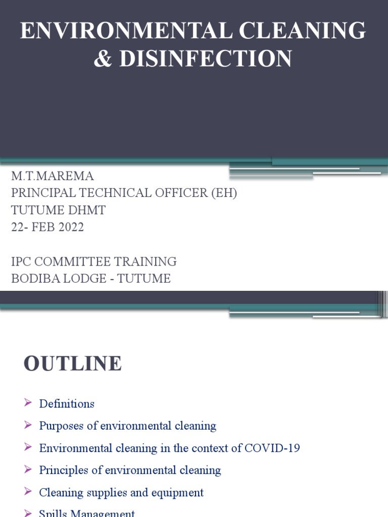 Environmental Cleaning & Disinfection IPC PDF Disinfectant