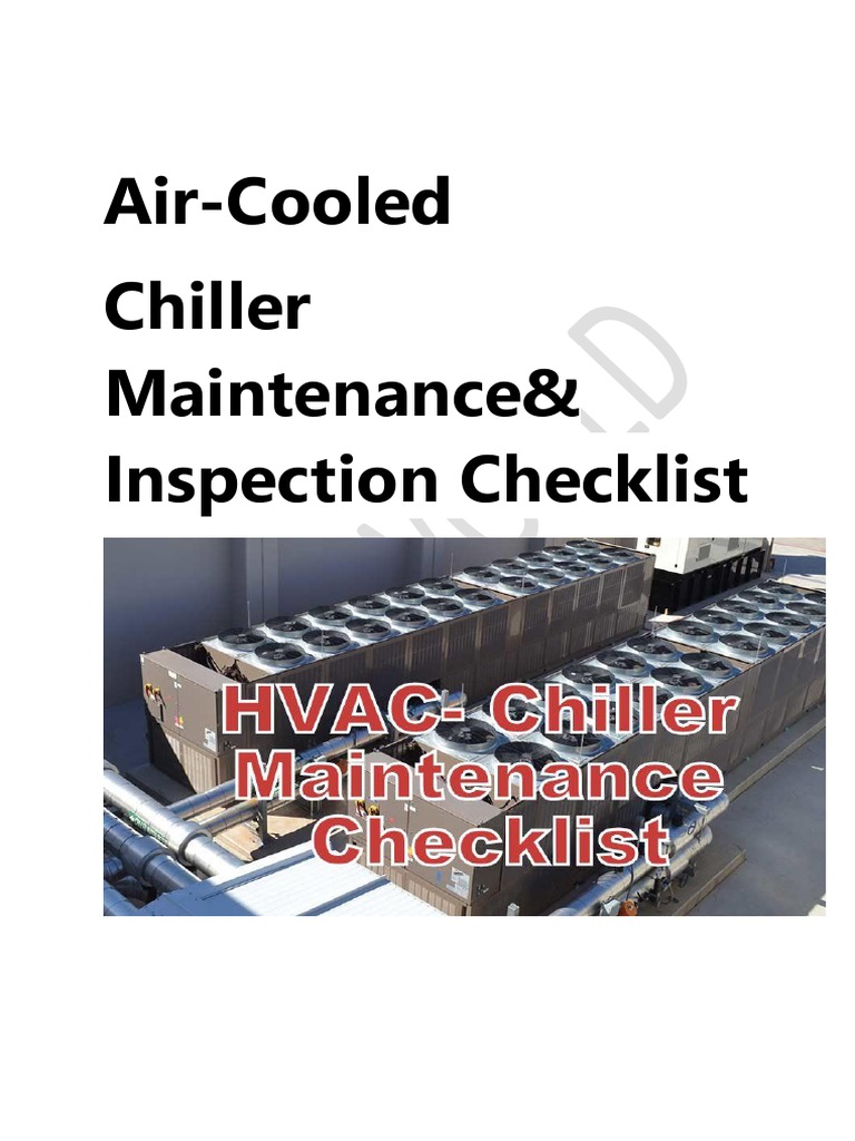 PREVENTIVE MAINTENANCE CHECKLIST FOR CHILLERS intelligence overview