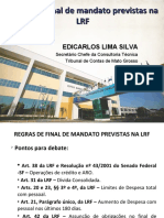 Regras de Final de Mandato Previstas Na LRF - Edicarlos