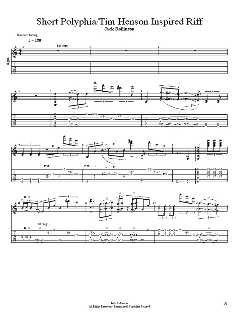 Jack Rollinson - Tim Henson Inspired Riff Tab | PDF