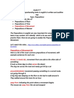 Prepositions of Movement