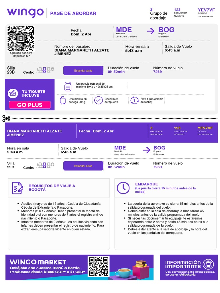 Wingo YEV7VF PDF Aeropuerto Pasaporte