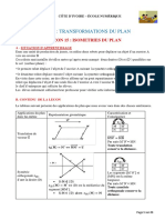 TC Maths Leçon 14 Isometrie Du Plan