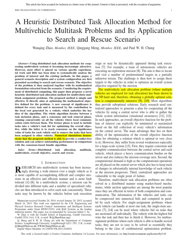 Heuristic Task Allocation for Multivehicles | PDF | Mathematical ...