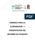 Normas para La Elaboracion y Presentacion Del Informe de Pasantia - Wold