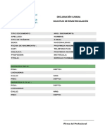 Declaracion Jurada Rematriculacion