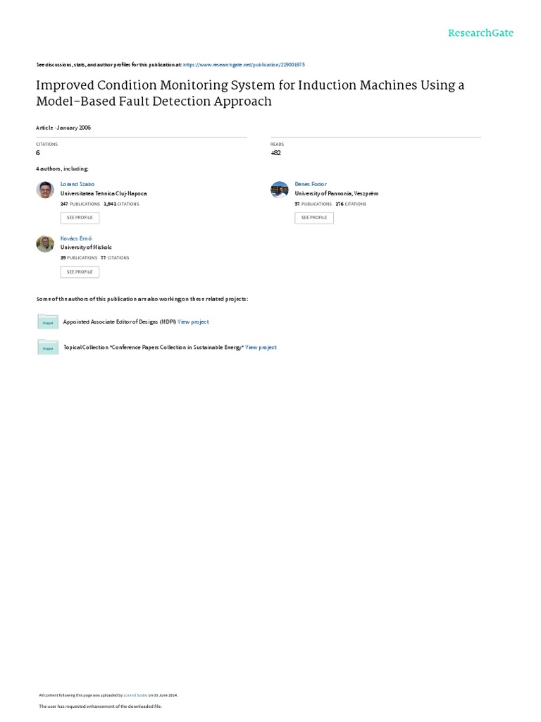 Improved Condition Monitoring System For Induction PDF Electric