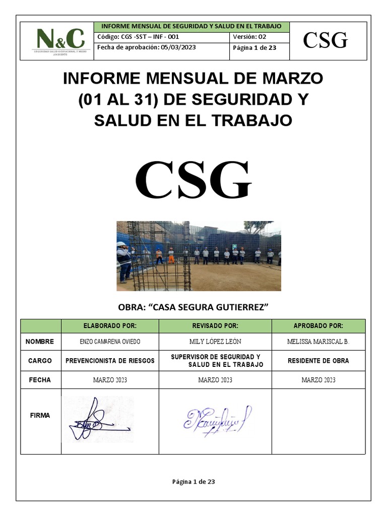 Informe Mensual Marzo PDF Materiales