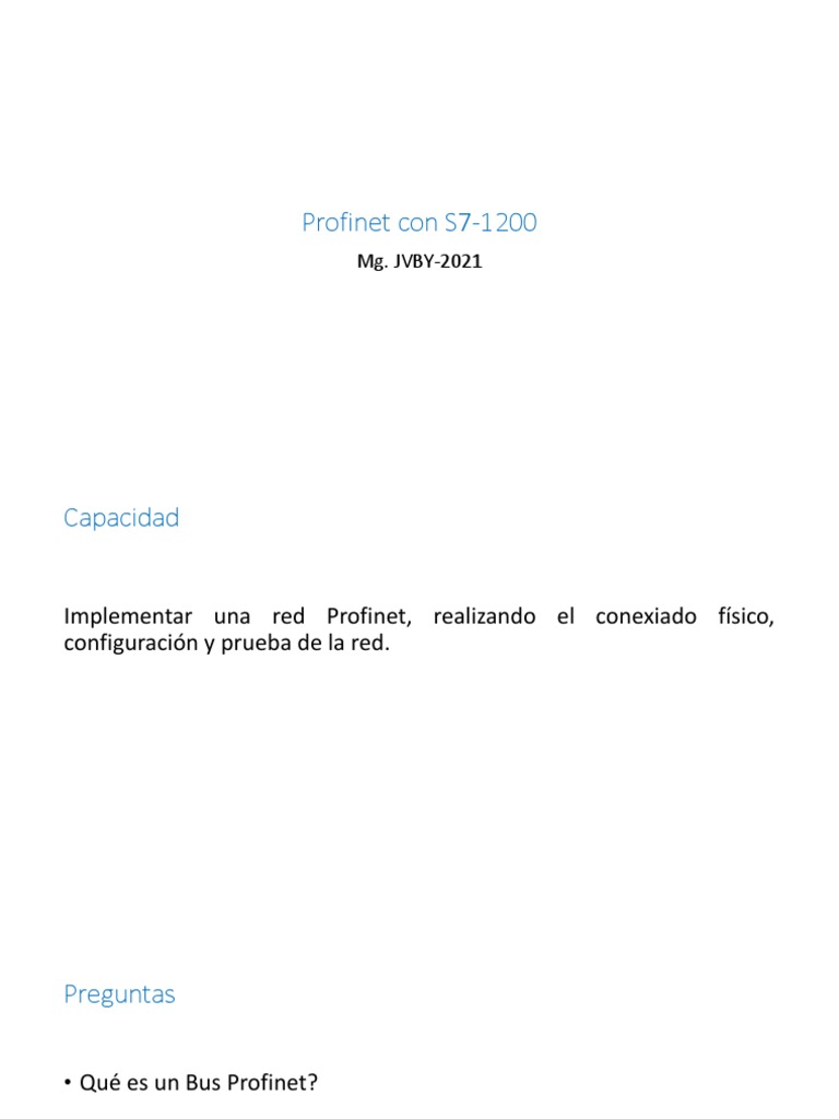 Red Profinet con S7-1200: Guía de Configuración | PDF | Protocolo de ...