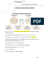 Balance de Energía - Fórmulas