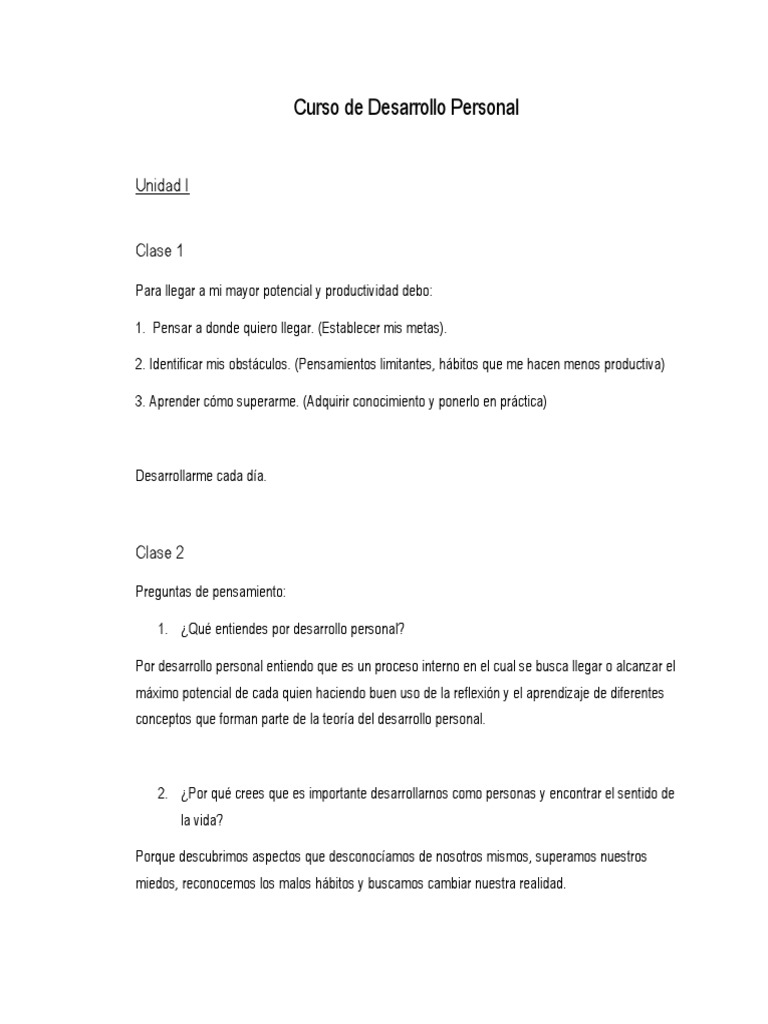 Curso de Desarrollo Personal | PDF | Desarrollo personal | Aprendizaje