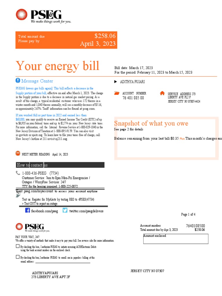 PSEG Bill 02112023 03152NJ023 PDF Taxes Credit Card