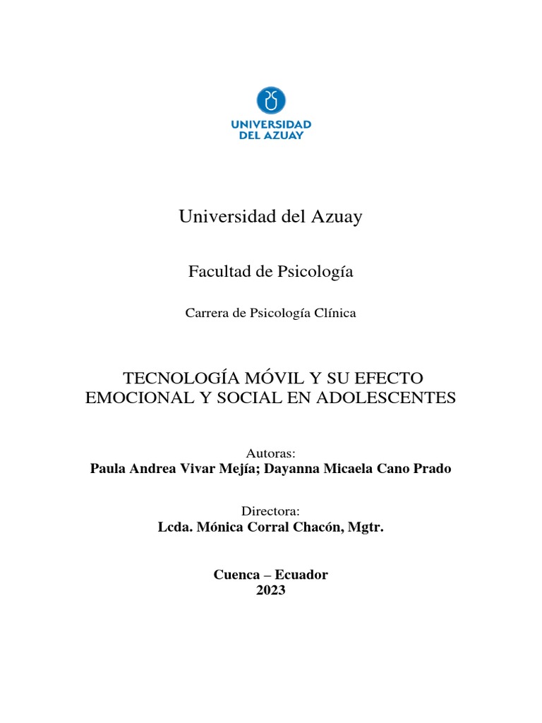 Impacto de la Tecnología en Adolescentes | PDF | Adolescencia | Alfa de ...