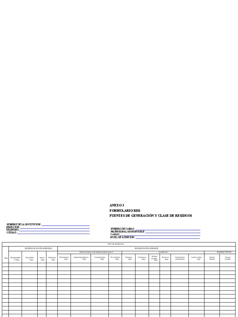 Formatos RH1 y RH2 | PDF